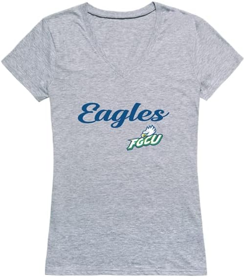 T-shirt de script feminino da Universidade da Costa do Golfo da Flórida Eagles