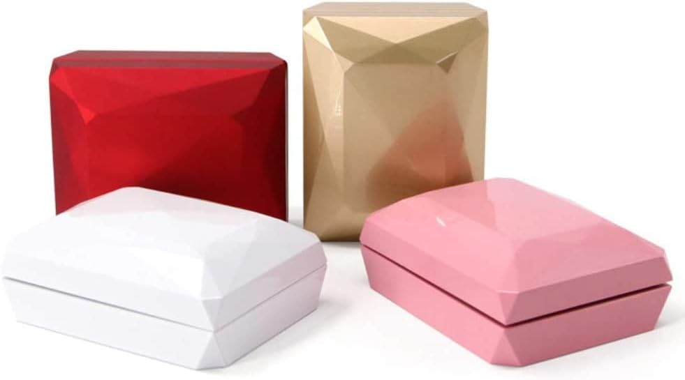 Caixa de anel perfeita, fácil de encaixar no seu bolso ou bolsa Rhombus Surface Jewelry Box Box Proposta LED Proposta