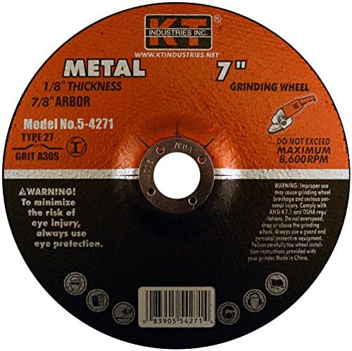 K-T Industries 5-4245 4-1/2 x 1/4 x 7/8 Roda de moagem de metal