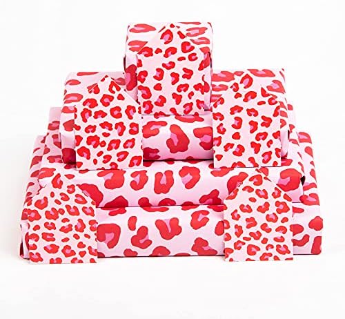 Central 23 - papel de embrulho na moda - 6 folhas de embrulho de presente - estampa de leopardo rosa - para mulheres