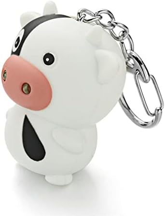 Mini Cadeia de chave de lanterna de tocha de vaca LED com som