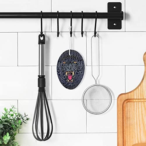Alaza Animal Pantera preta esponjas naturais de cozinha esponja de celulare para pratos lavando o banheiro e a limpeza doméstica,