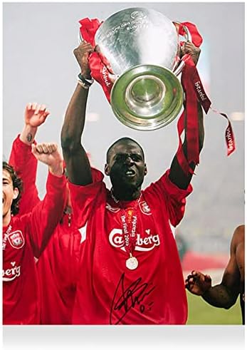 DJIMI TRAORE Liverpool FC autografou 16 x 12 2005 UEFA Champions League Winner Photoption - ícones - Fotos de futebol autografadas