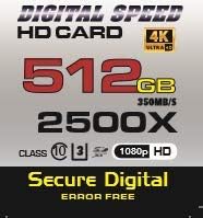 Memória de velocidade digital 512 GB 2500X Profissional de alta velocidade 350MB/s Free…