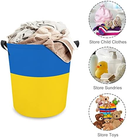 Bandeira da Ucrânia grande cesta de lavanderia à prova d'água cesto de lavanderia Organizador de brinquedos de cesta de armazenamento dobrável