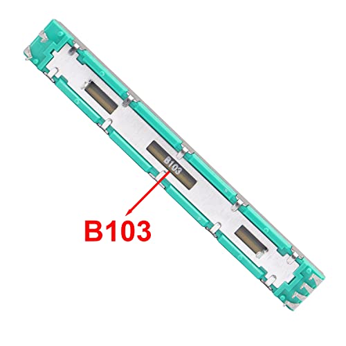 Twtade 5pcs B103 10k ohm de 75 mm de potenciômetro linear dupla de 75 mm Potenciômetro Eletrônico H-B103-10K