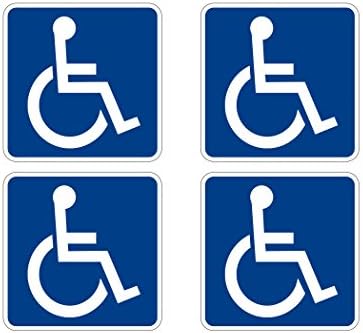 Símbolo de cadeira de rodas desativado Ada compatível com handicap pacote de sinal de 4 5 x 5 polegadas adesivo de janela azul