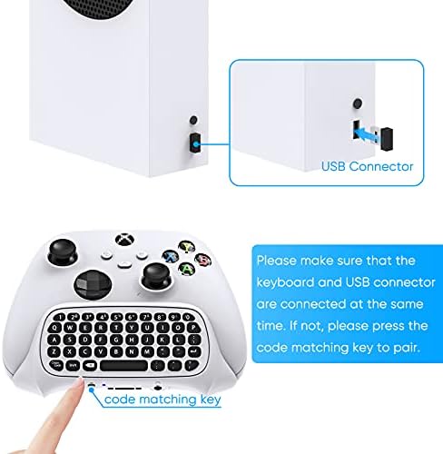 Teclado do controlador para Xbox Series X/S/One S, Keypad de jogos Bluetooth sem fio Bluetooth com receptor USB, alto-falante embutido, acessórios de tomada de áudio de 3,5 mm para Xbox Series X/S/One S, branco