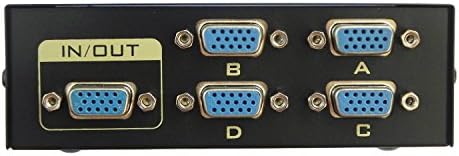 Deeirao 4 Porta 15 PIN VGA Switch Box Resolução até 1920x1440 para PC TV Monitor