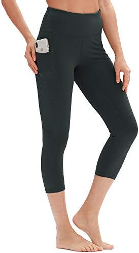 Calças de ioga de Icyzone para mulheres - Leggings de treino de cintura alta com bolsos, meias de exercício de ginástica