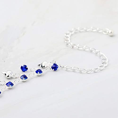 Yalice Moda Moda Cara de Colar Chain Chain de Cristal Azul Cara de Jóias para Mulheres e Meninas