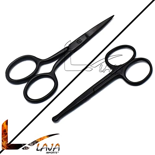 LAJA importa 2pcs tesoura de cabelo facial SCISSORS ROURADOS CAIOS FACIAL TECISSOS DOBILHO CAIL CABELO ASLIGADO CILAS