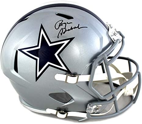 Roger Staubach autografado/assinado Dallas Cowboys Capacete de velocidade NFL em tamanho real