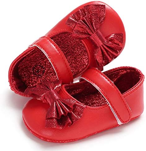 Babitina Baby Girl Sapatos Mary Jane Flats com Bowknot Non Slip Toddler First Walkers Dress Sapatos infantis