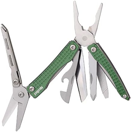 NextOol EDC Keychain Multitool, 10 em 1 mini-bolso faca multi-ferramenta com alicates de agulha, tesoura, mini utensílios legais