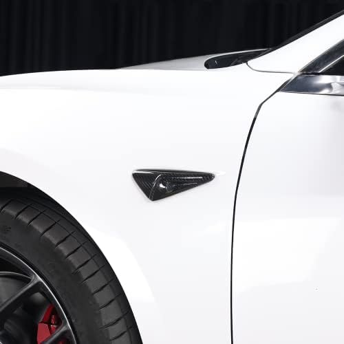 Jswan Carber Car Body Body Fender Camera Radar Capas decorativas Fit para Tesla Modelo 3/Y 2017-2023 Acessórios de fibra de carbono