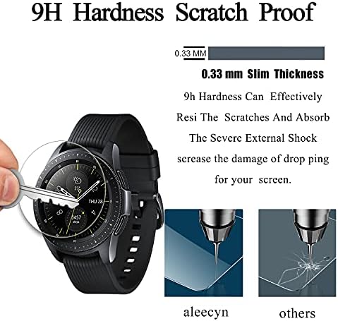 Compatível para Samsung Galaxy Watch 4 Classic 42mm Screen Protector, 2.5D Anti-arranhão, HD Clear Bubble Anti-arranhão, dureza 9H, protetor de tela de vidro temperado para Galaxy Watch 4 Classic 42mm
