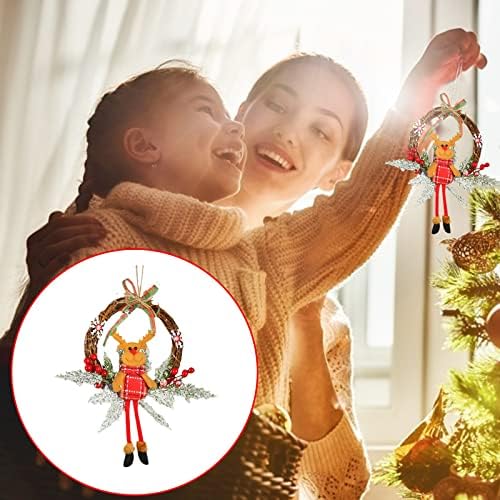 Ihtha Decorações de Natal ao ar livre Arranjo de guirlanda Ornamento de natal grinaldas corajas decorativas