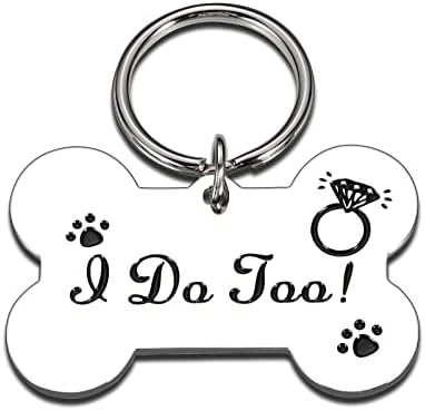 Presentes do Dia dos Namorados Presentes de engajamento para casais recém -engajados personalizados tags de cães anúncios de casamento