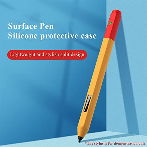 2 Pacote de pacote de capa de capa de silicone dupla de cor compatível com caneta de superfície da Microsoft, caixa de capa de