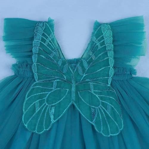 MIIPAT MENINAS MENINAS TULLE DRESSÃO MANELELENTES Floral Butterfly Tutu Vestido de meninas para meninas Festa de aniversário