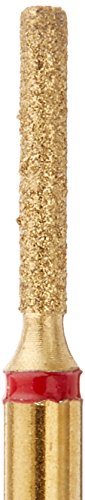 Crosstech G836KR/010F 24K Bolsa de diamante banhada a ouro, cilindro de extremidade redonda: G836KR/010F, cabeça de 1,0 mm, 6,0 mm de comprimento, multa fina