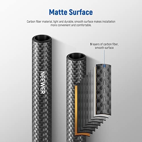 NEEWER 15mm Hastes de extensão de fibra de carbono 15,7 /40cm compatíveis com o Smallrig Compatible com o sistema de