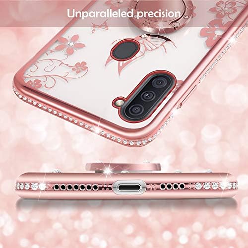 Xinchuang para o caso Samsung Galaxy A11, suporte fofo com capa de pérolas espumantes para meninas e mulheres com diamond swiveling