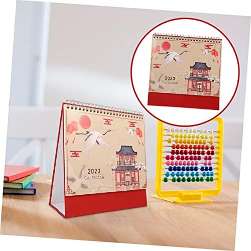 TOFFICU 3PCS 2023 CALENDÁRIO DE Mesa O escritório decoração de decoração chinesa decoração de decoração de coelho calendário