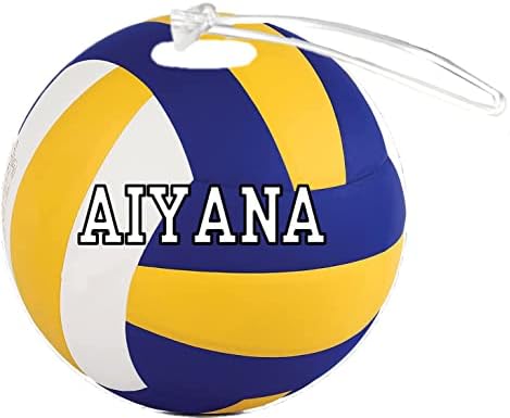 Volleyball Aiyana personalizável 4 polegadas reforçada Bagagem plástica Tag Adicione qualquer número ou qualquer nome de equipe