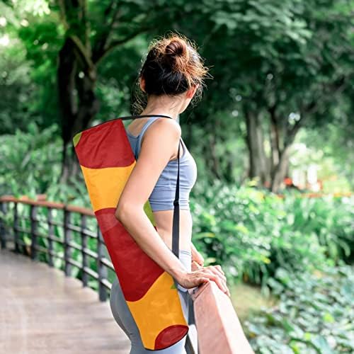 Bolsa de transportadora de ioga de padrão desenhada à mão colorida com alça de ombro de ioga bolsa de ginástica bolsa de