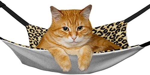Cama de gato leopardo marrom pet gaiola hammock leito suspenso respirável para gatinho filhote de cachorro Rabit Ferret 16,9 x13