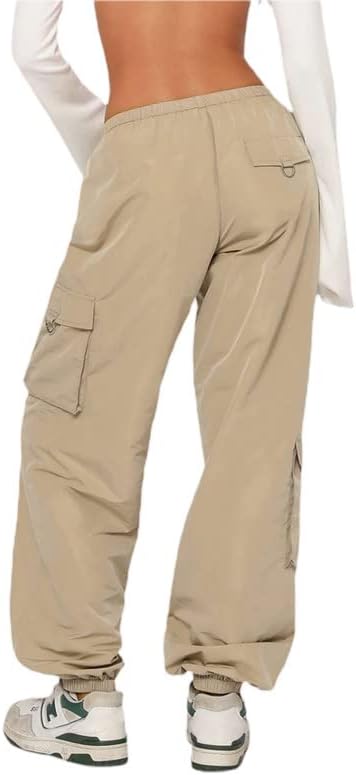 Y2K Low Caist Cargo Calças folgadas Pás de pernas largas calça as calças harajuku streetwear para meninas dos anos 90
