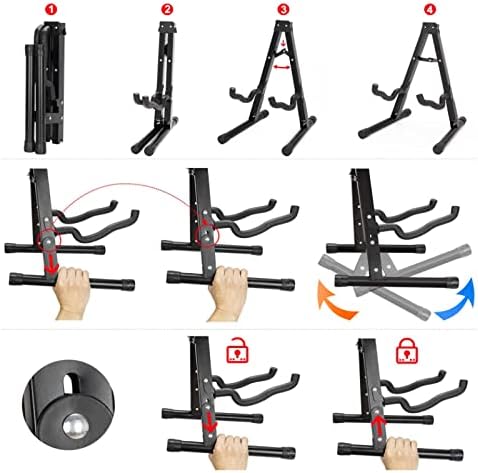 Tinglion Guitar Stand A-Frame dobrável guitarra de metal em forma elétrica, guitarras clássicas e baixo, acessórios de guitarra