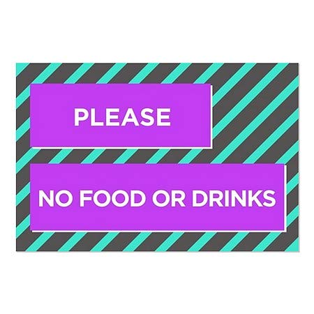 CGSignLab | Por favor, sem comida ou bebida -Modern Block Janela se apega | 27 x18
