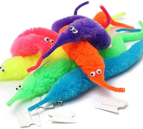 RWHXRWY 100 peças Toys de vermes mágicos 10 cores Wiggly Worms em brinquedos de minhocas difusos de cordas para carnaval