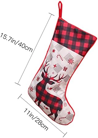 Meias de Natal Saco de meias de Natal e meias suspensas de Natal para decoração de festas e desenho animado de Natal Red