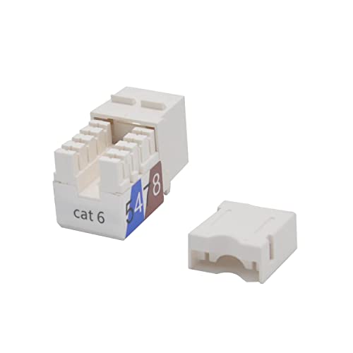 NBG LAN Wallplate 1 Porta White 1 Pack com UTP Keystone regular Jack Cat.6/Cat.5e Alta Velocidade de Transferência 90 graus White 5-Pack