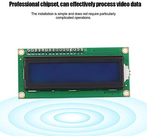 Módulo de exibição HW-060A LCD, 3,3V 1602 Screen LCD IIC I2C Adaptador de interface do módulo para Arduino Uno Raspberry Pi, Luz de fundo azul