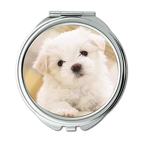 Espelho, espelho de maquiagem, elefante e cachorro cachorro fofo, espelho de bolso, ampliação de 1 x 2x