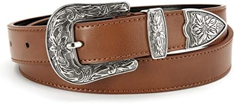 Cinturão ocidental para mulheres, cinturões de couro de 1,1 CR Cowboy para mulheres, cintos de campo para mulheres com