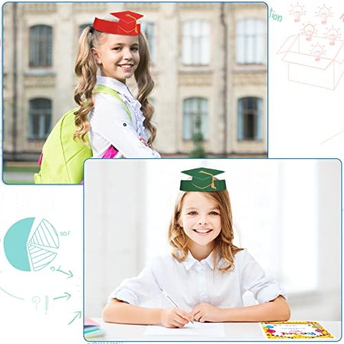 48 peças Chapéu de papel de graduação para crianças Diploma pré -escolar Certificado pré -escolar Coroas de graduação Coroas