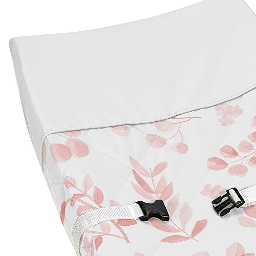 Doce JoJo Designs blush rosa e branco folhas florais menina bebê traseiro capa de almofada - boho chique boêmio aquarela bohemian flor