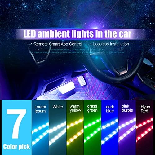 Yonwait Car luzes LEDs Acessórios de carros Presentes de controle de aplicativos dentro de carro lihgt com USB Port Music Sync Color
