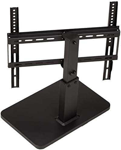 Basics Glive Pedestal Table TV TV TV para 32-65 polegadas TVs até 55 libras, altura ajustável 14-19 polegadas, Max Vesa 400x400