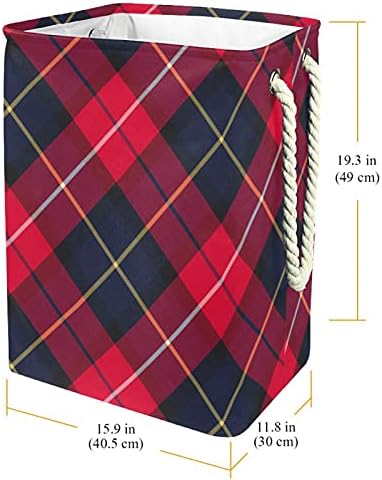 Padrão de xadrez vermelho de Inditocomer cesto de roupas de roupas grandes e impermeáveis ​​Roupas de roupas para roupas para roupas