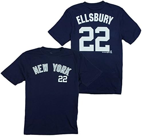 Outerstufff New York Yankees MLB Youth Boys Jacoby Ellsbury 22 Player Shirt - Navy Blue