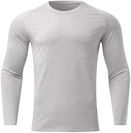 Men t Shirts Gráfico Vintage Macho de primavera e fitness Sports Fritar rapidamente a camiseta de manga comprida no pescoço do pescoço