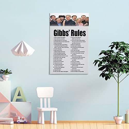 Cartazes de filme do NCIS Poster de drama de tv Gibbs Regras Posters legais para homens Impressões de arte de parede de lona de