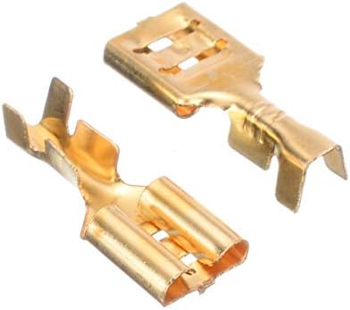 Adaptador do conector do fio do fio ZXMJYHK 100pcs Spade Terminal Conector Cabo Plugue do cabo 6,3mm em branco não
